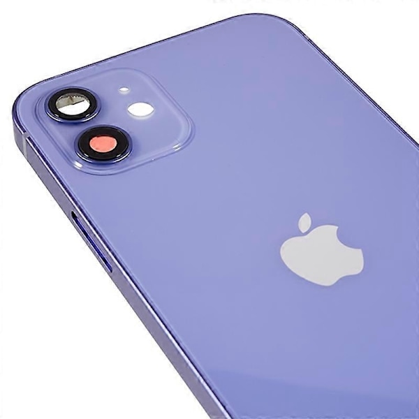 Kompatibel med iPhone 12 6.1 tommer Bak Batteri Deksel + Midtre Plate Ramme + Sideknapper Erstatningsdel - Perfekt Style C