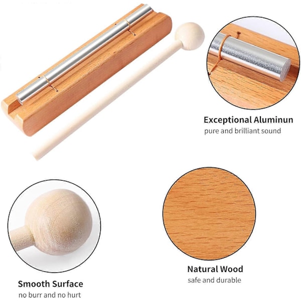 Håndklokke meditationsklokke, lærerredskab påmindelse tuning energiklokke instrument med hammer, (tone 1) - Perfet