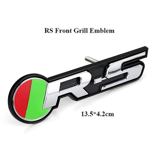 3D Metallisk Bilgrill Baklucka Dekal för Jaguar Bil R Sport Emblem RS S 25t 35t AWD Badge Typ XE F PACE Tillbehör-Perfekt RS Grill