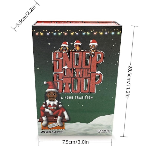 Snoop On The Stoop - Snoop Dogg Docka Julplyschfigur Leksak Ornament Present-Perfekt Dog with gift box