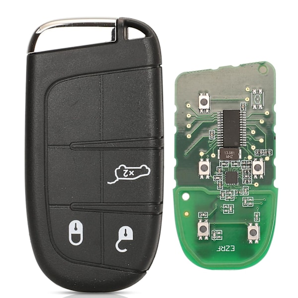 Smart Fjernbetjening Nøgle 433MHz 4A Nøglefri til Jeep Renegade Compass C-CUV Trailhawk SIP22 M3N-40821302 68250335AB-Perfekt 3 Buttons Trunk