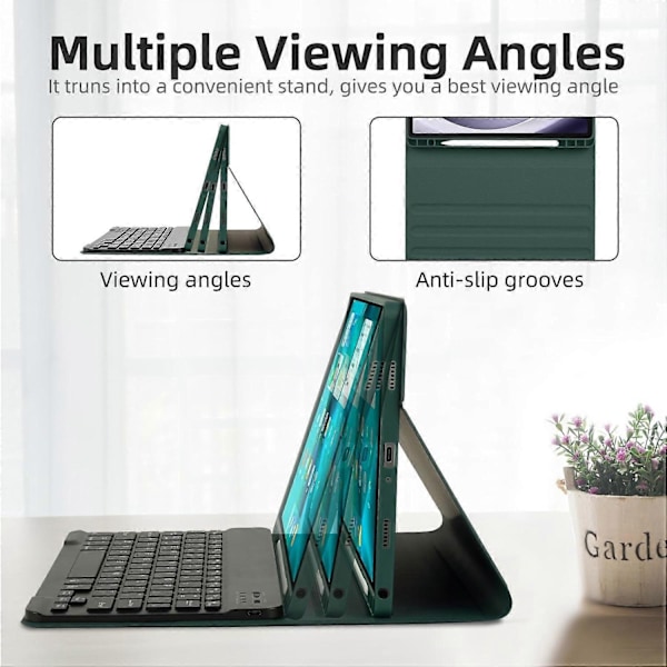 Yhteensopiva Samsung Galaxy Tab A9+ Nahkakotelo irrotettavalla RGB-taustavalaistulla näppäimistöllä - Perfet Style D