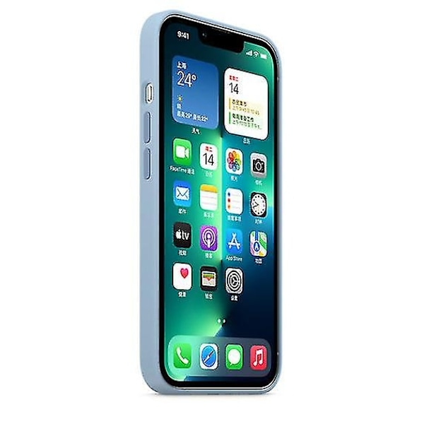Silikonipuhelinkotelo, yhteensopiva iPhone 13 Pro 13pro-Perfet -mallin kanssa Blue Fog