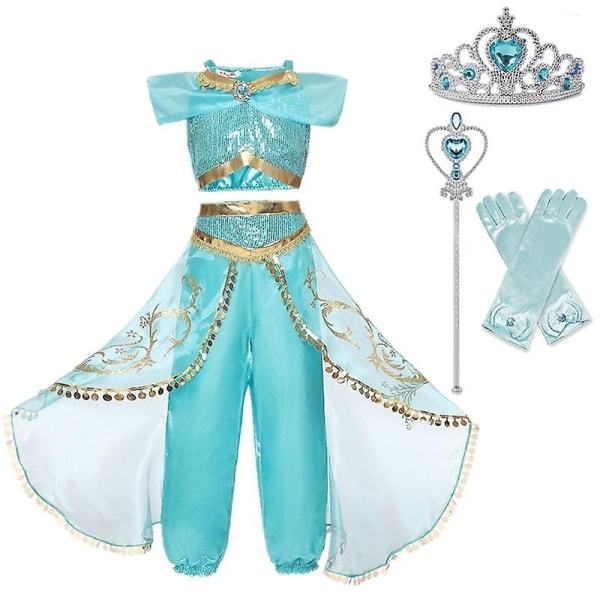 Cosplay prinsessekostyme for jenter Barn Halloween Carnival Party Fancy Dress Up Barneklær Jul Fancy Dress - Perfet 16 5T 120