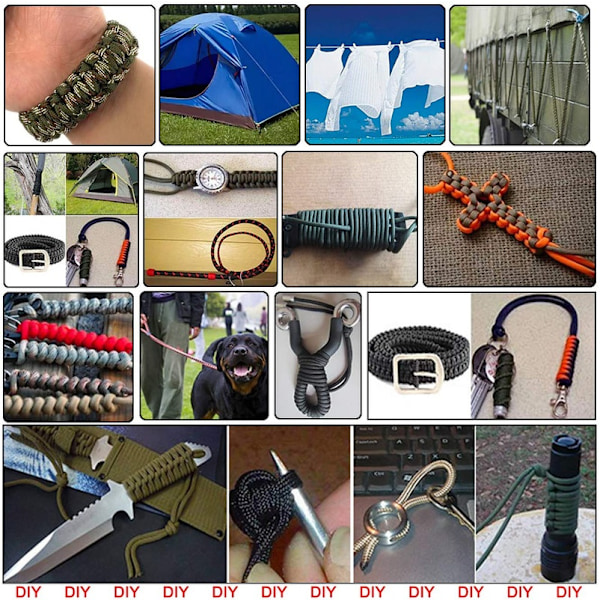 4 st 19 fot / 6 meter paracord-rep 7 inre trådar- Perfet