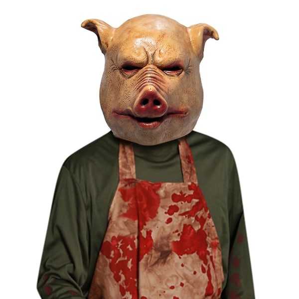 Halloween Full Face Masks Motorsag Skrekk Pig Head Mask Animal Headwear Funny Party Rekvisitter - Perfet
