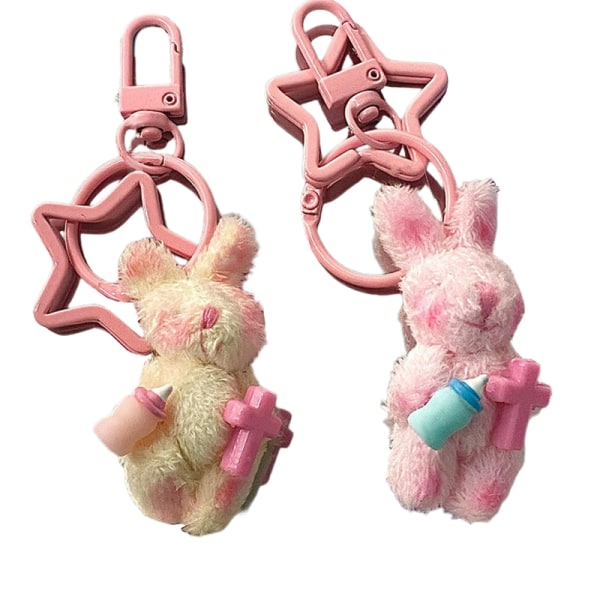 Bunny Phone Chain n INS Punk e Dolls Keychain Bag Decoration Pink