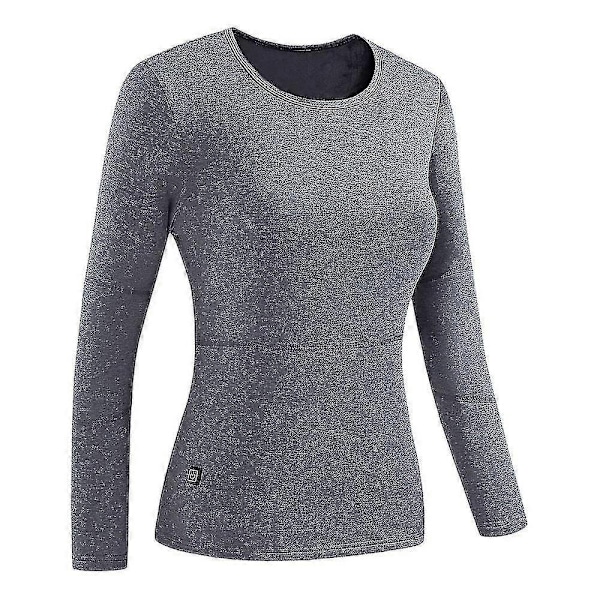 Vinter Termisk Opvarmet Jakke 28 Områder Vandretøj Ski Dragter Opvarmet Tøj Opvarmet Underundertøj-Perfekt Women gray top XL