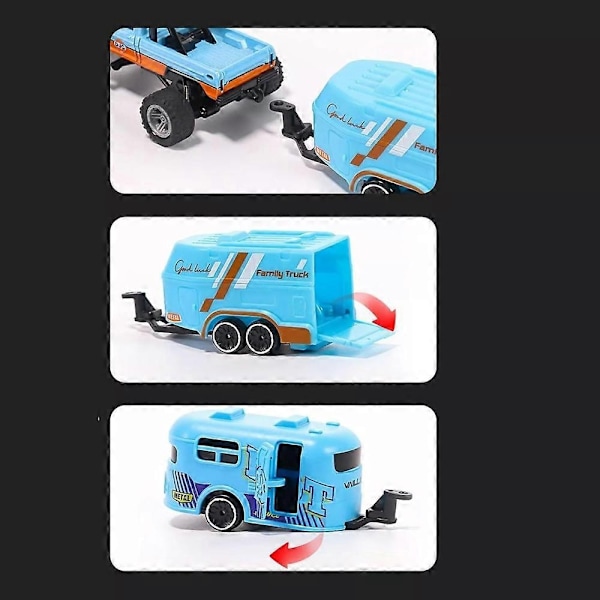 Mini RC Monster Truck USBC Ladbar Chassis med Tilhenger, 1:64 Skala Legering Perfekt Gun type remote control