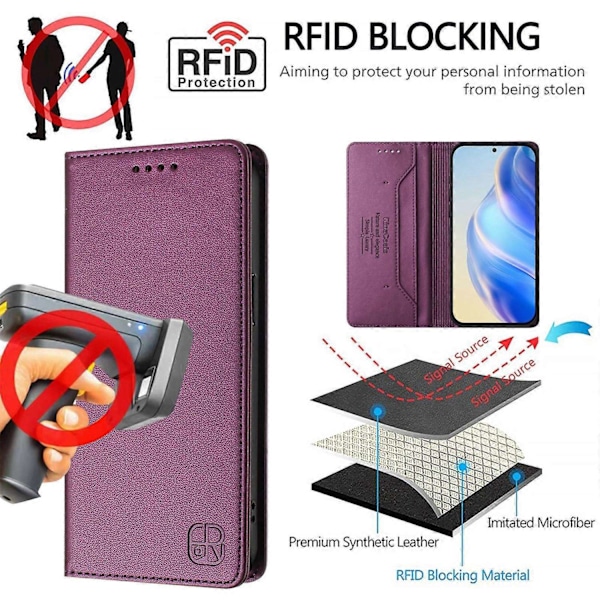 Magnetiskt Läderfodral Kompatibelt med Nothing CMF Phone 1-Perfet Violet Compatible with Nothing Phone 2a