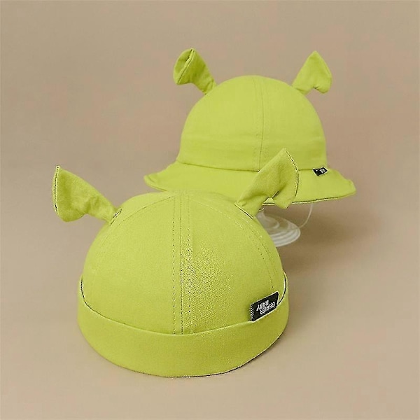 Unisex Shrek-hattu lapsille, tytöille ja pojille, Halloween-hattu, puuvillainen ämpärihattu, vihreä, hauska kallohattu, ämpärihattu - täydellinen D(45-48cm)