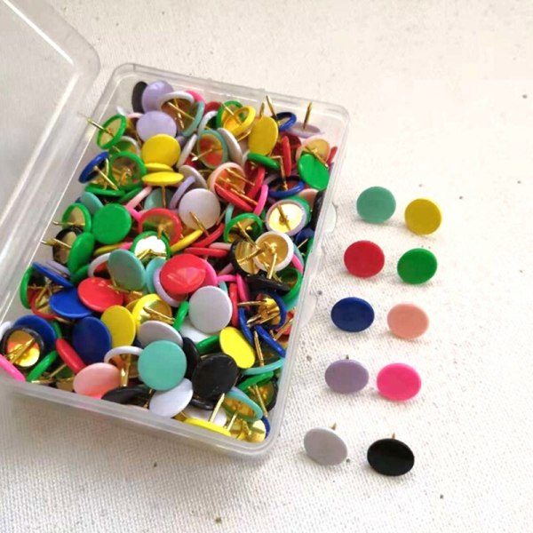 100 runde push pins Oppslagstavle Kart Thumb Tacks Point Bulle - Perfet Black