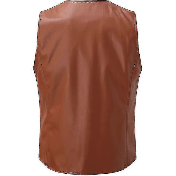 Mænds Motorcykel Lædervest Casual Mænds Lædervest G-Perfet RED 2XL