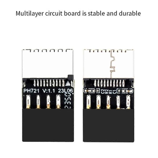 2 st Huvudkort USB 2.0 9-Pin till Typ-E 20-Pin Kontaktadapter-Perfet