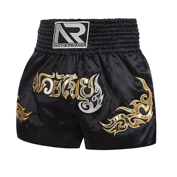 Boxing Shorts Anti-friction Muay Thai Kickboxing Shorts for Men Banmo-Perfet Black XL