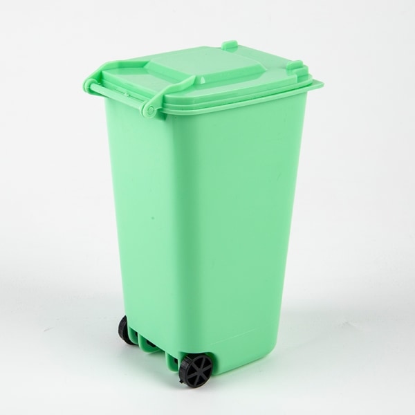 Mini Desktop papperskorg Plastsoptunnor med lock Hushållsklass - Perfet Green One Size