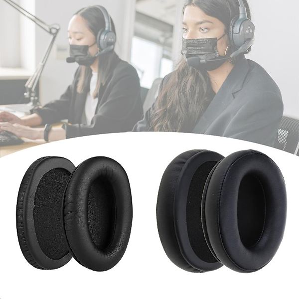 Öronkuddar för Kingston Hyperx Cloud II 2 Hörlurar Svampar Kuddar Öronmuffar-Perfekt Black protein leathe