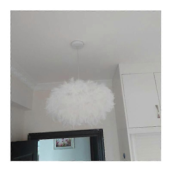 Vit Fjäderljuskrona E27 40w - Diameter 45cm-Perfekt