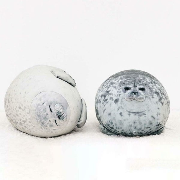 Angry Seal Kudde Plysch Seal Animal Toy Seal Kudde -1 - Perfet Grey 40CM