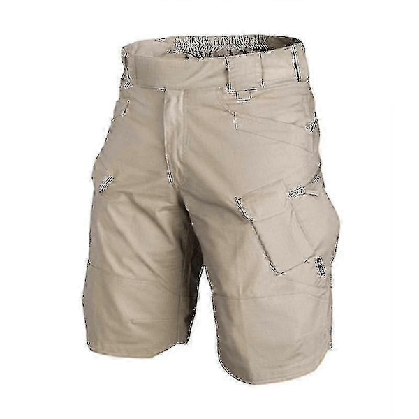 Vedenpitävät shortsit miesten cargo-shortsit rento istuvuus vettähylkivät työ- ja vaellushortsit - Perfet Khaki M