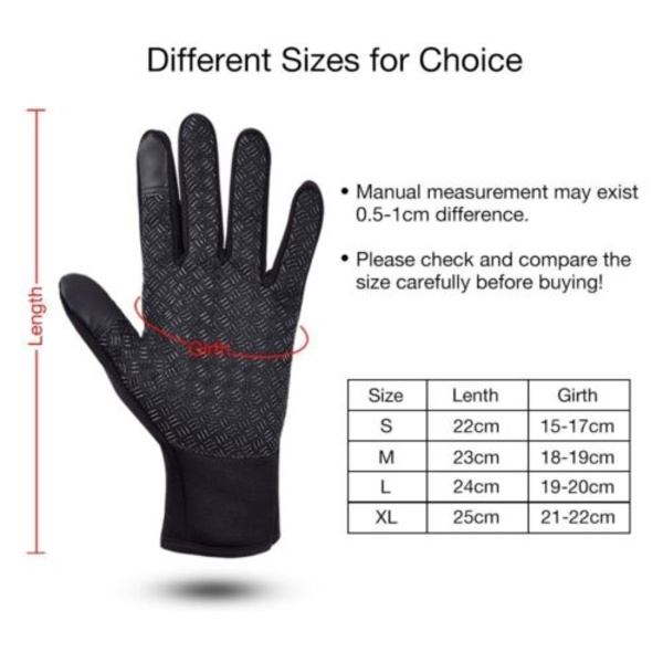 Winter Warm Vindtät Vattentät Anti-slip Thermal screen Handskar Black S