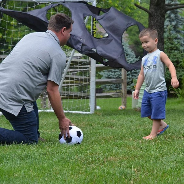 Fodbold sportsbold kastepude fyldt blødt plys legetøj til småbørn - Perfet black+whiteB L