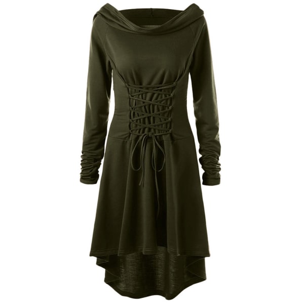 huvdräkt för kvinnor Spetsklänning Halloween rollspelsmantel - Perfet army green XL