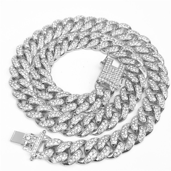 Cuban Chain Halskjede Hip Hop Sølv 40cm - Perfet