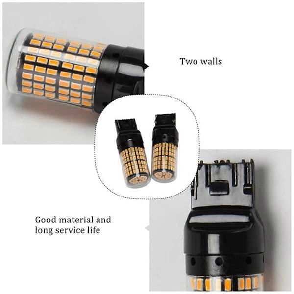 4 stk. Super Bright Canbus T20 7440 Baklys Blinklys - Perfekt