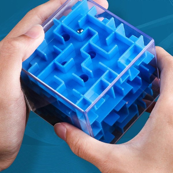3D Labyrint Kub Brainstorm Leksaker, Labyrint Pussel Box Mind Pussel Labyrint Pussel Pedagogiska Leksaker för Studenter Tonåringar Vuxna Intelligens Träningsleksaker - Perfekt light blue M-8cm