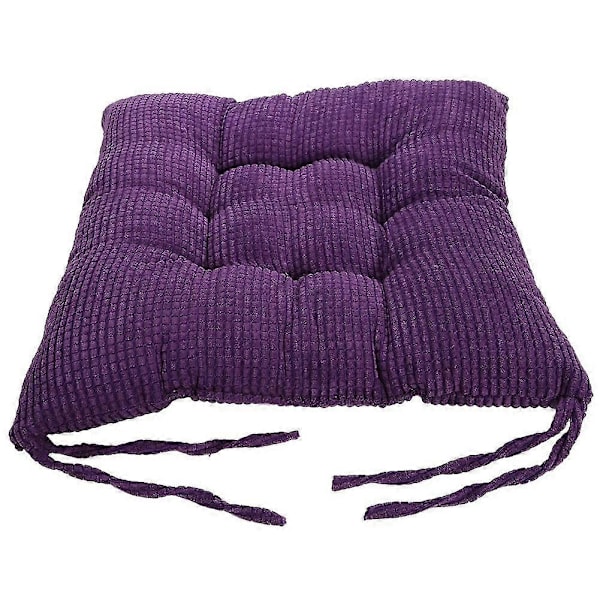 40x40cm Enfärgad Fyrkantig Mjuk Tjock Sittdyna Kudde med Knytband för Stol Heminredning - Perfekt Purple