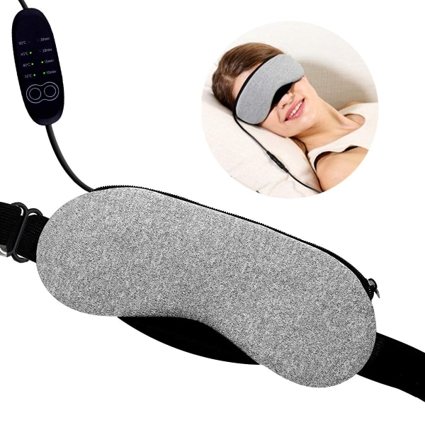Opvarmet øjenmaske - Bomuldsvarmende massage, justerbar temperatur - Perfet