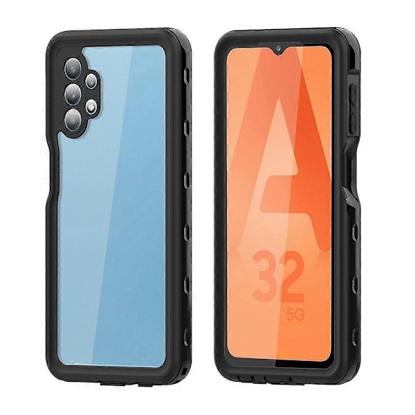 Kompatibel med Samsung Galaxy A32 5G RedPepper Stöttåligt Vattentätt PC + TPU Skyddsfodral (Svart)-Perfet