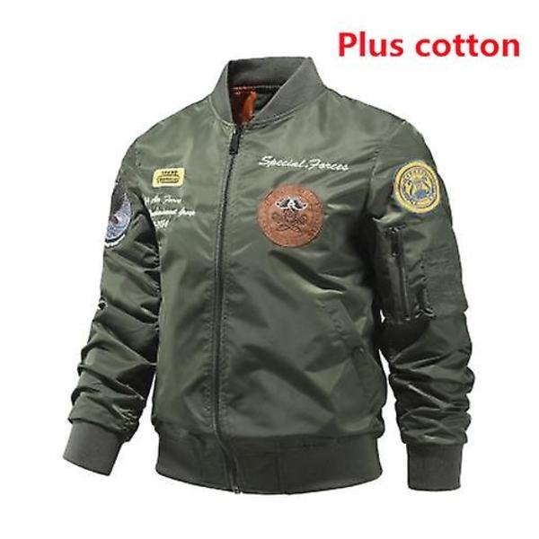 Ny Ankomst Mænds Flyvejakke Vinter Bomberjakke Ungdomsmode Stor Størrelse Baseball Uniform til Kvinder-Perfet ArmyGreen  Plus cotton 4XL