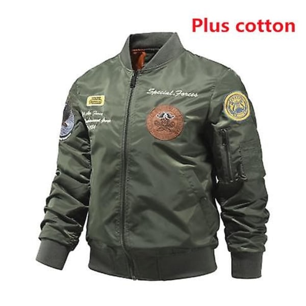 Uusi saapuminen Miesten lentotakki Talvi Bomber Takki Nuorten Muoti Suurikokoinen Baseball-asu Naisille-Perfet ArmyGreen  Plus cotton 4XL