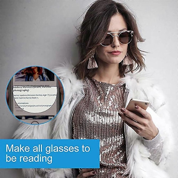 Självhäftande Bifokala Läsglasögon Förstorande Läsglasögon för Solglasögon/Glasögon -Perfet