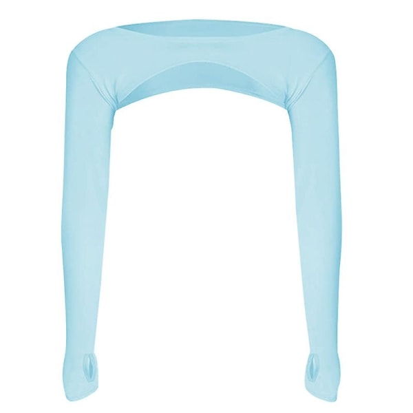 Sommer ultratynne sjalermer hult deksel Solbeskyttelse Anti Uv Ice Cover Outdoor Sports Sleeve - Perfet Blue