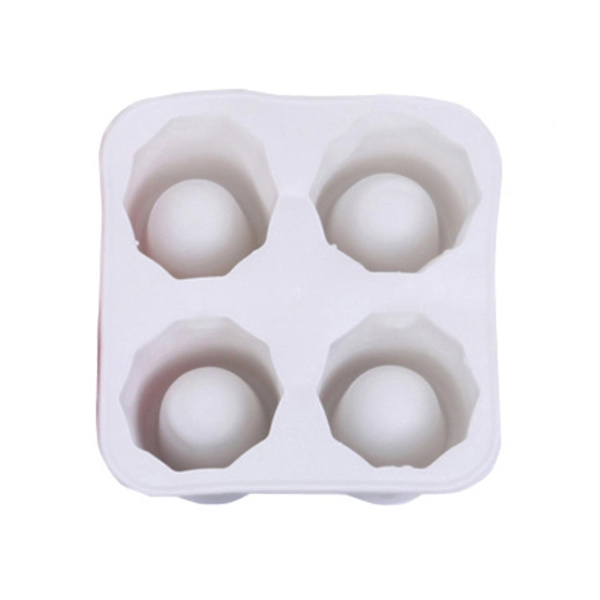 2-Pak Ice Mold Shot Glas Bageform Glas Ice Cube Form Silikone hvid - Perfet white