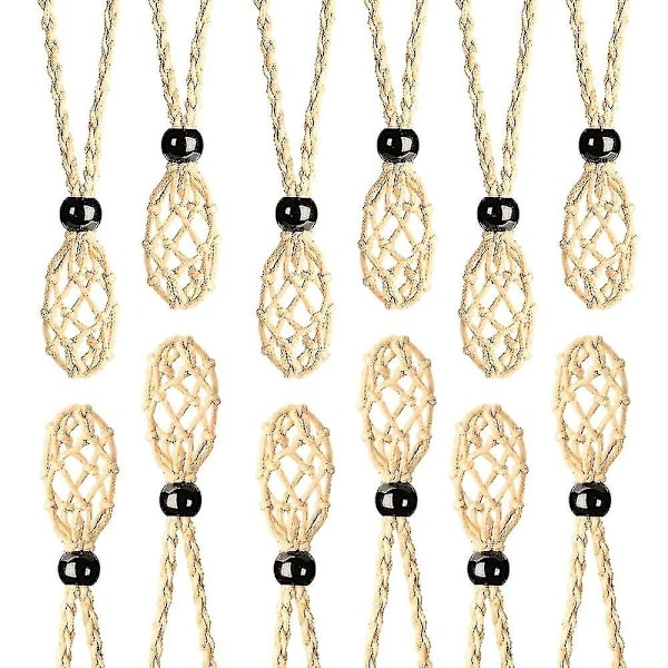 6/12 stycken kristallburhalsbandshållare halsbandsrep tom stenhållare hänge stenhållare - perfekt Khaki 6 Pcs
