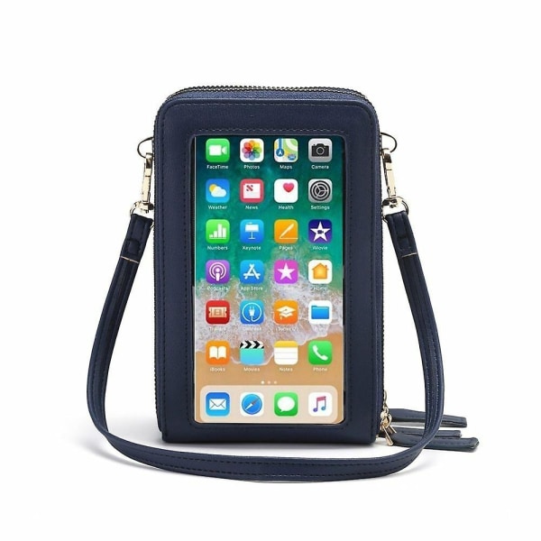 Veske Mykt Pu-skinn Kvinner Rfid Blocking Small Crossbody-vesker Mobilveske Innebygd lommebok Skulderveske - Perfet Blue