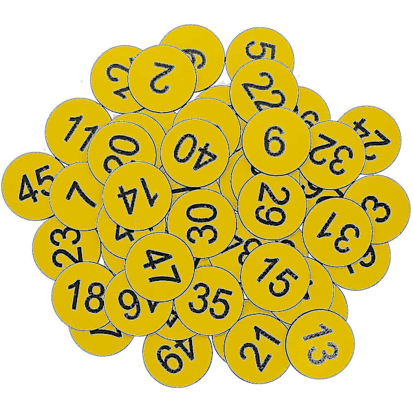 Nummererte merkelapper - Graverte nummererte merkelapper, ID-merkelapper, nøkkelmerkelapper uten hull - Perfekt 201-300 Yellow