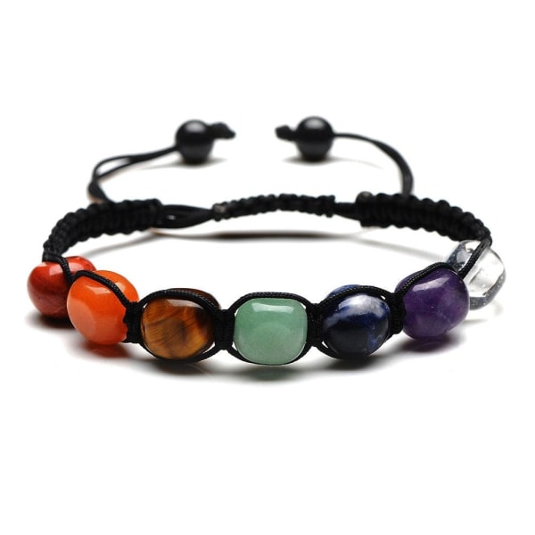 7 Chakra Bead Crystal Ädelsten Armband Ångest Sten smycken - Perfet