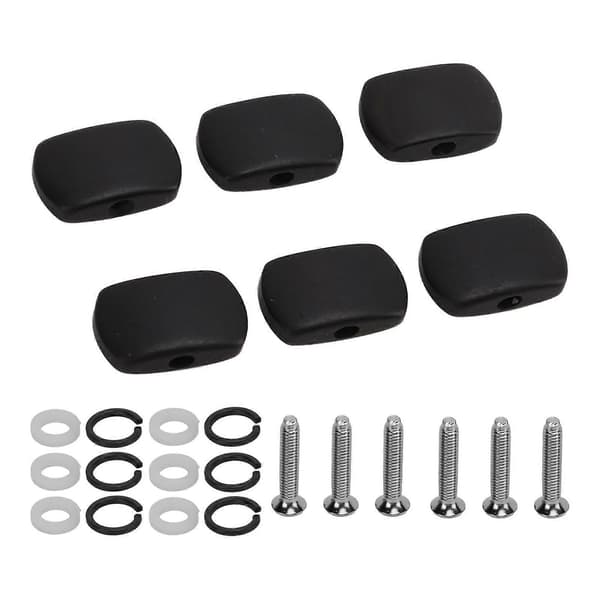 6 Sett Gitar Stemmeskruer Knapper Ebenholt Metall Stemmemaskin Hodeknapp for Elektriske Gitarer - Perfekt Rectangle Large