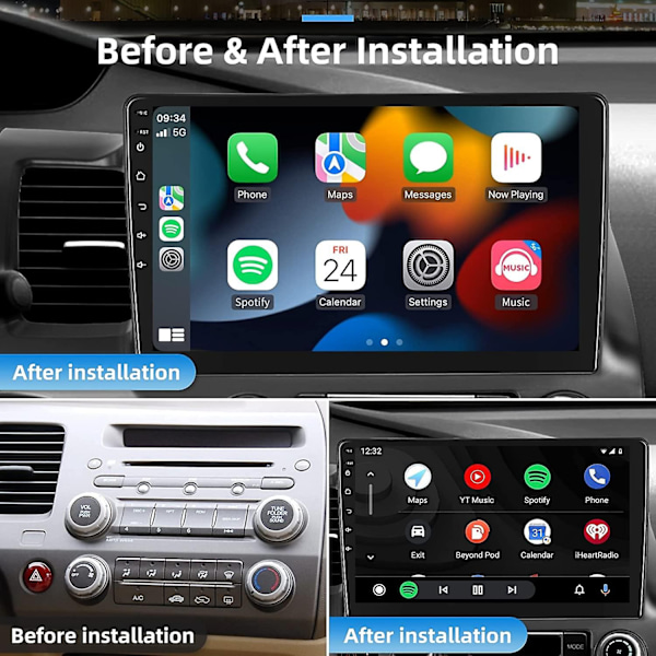 Auton Android-näyttö, Älykäs Autonjärjestelmä GPS-navigoinnilla ja RDS:llä Mazda 6 2 GH 2007 2008 2009 2010-2012 -Perfet