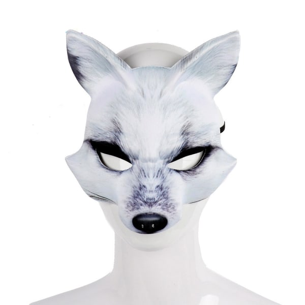 Hvit Mask Halloween Eva Mask Pu Fest Mask Maskerade Kostyme Cosplay Tilbehør - Perfet white