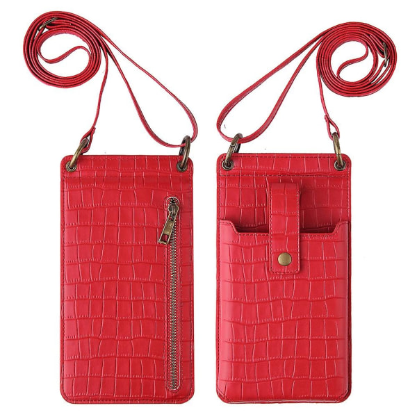 Kvinnor Krokodilmönster Telefon Plånbok Korthållare Plånbok Crossbody-väska - Perfet