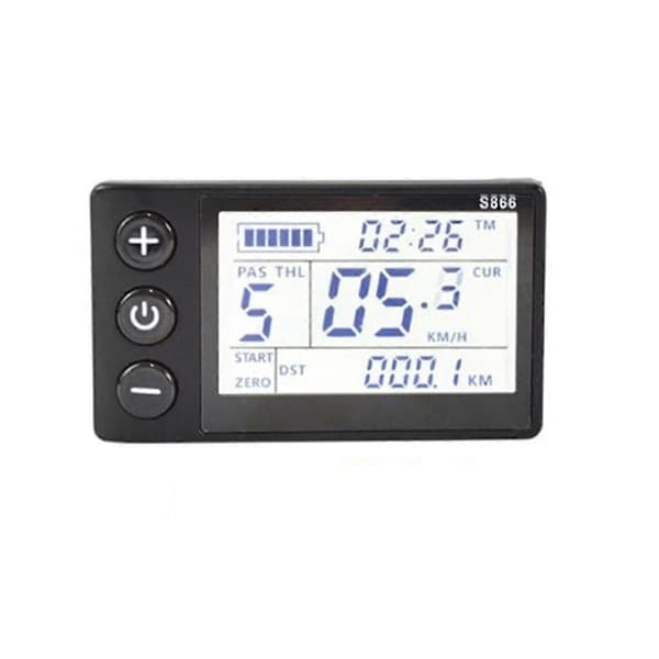 S866 Elektrisk Cykel LCD-Display E-cykel Elektrisk Scooter Display Mätarkontrollpanel med Vattentät-Perfet