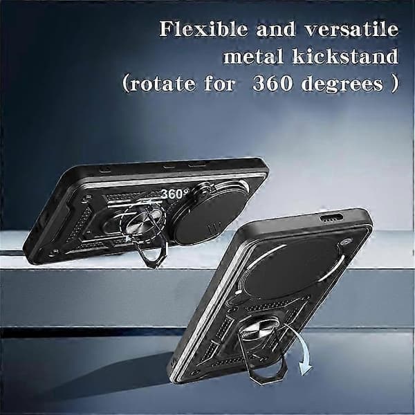 Skal Kompatibelt med Nothing 3a Pro med Skjutbart Kameralock och PC/TPU Stödfodral - Perfekt Black