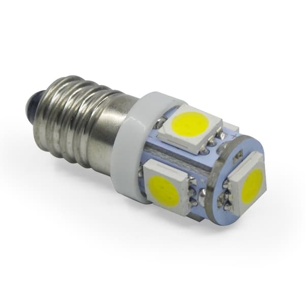 10 stk. E10 6V LED-pærer 5SMD 0,5W 50LM pære (hvit) - Perfekt