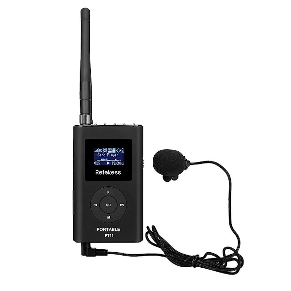 Retekess FT11 0,3 W Langaton FM-lähetin MP3 Kannettava Kirkolle Autokokoukselle Tukee TF-korttia AUX-tulo - Täydellinen